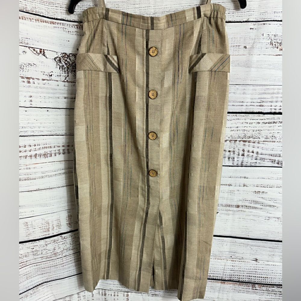 Vintage Eska Skirt Womens Size 40 vienna australia striped button up midi Woven‎